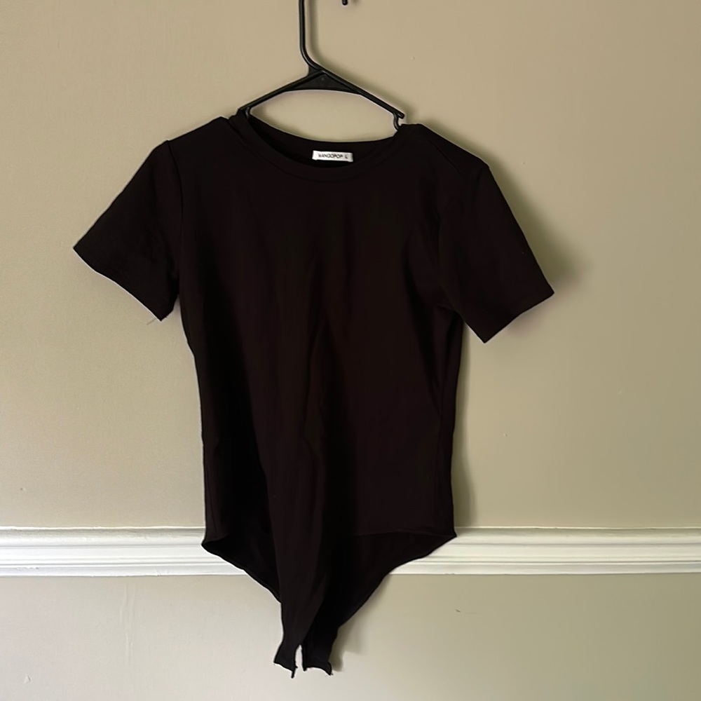 Large, black, short sleeve t-shirt bodysuit